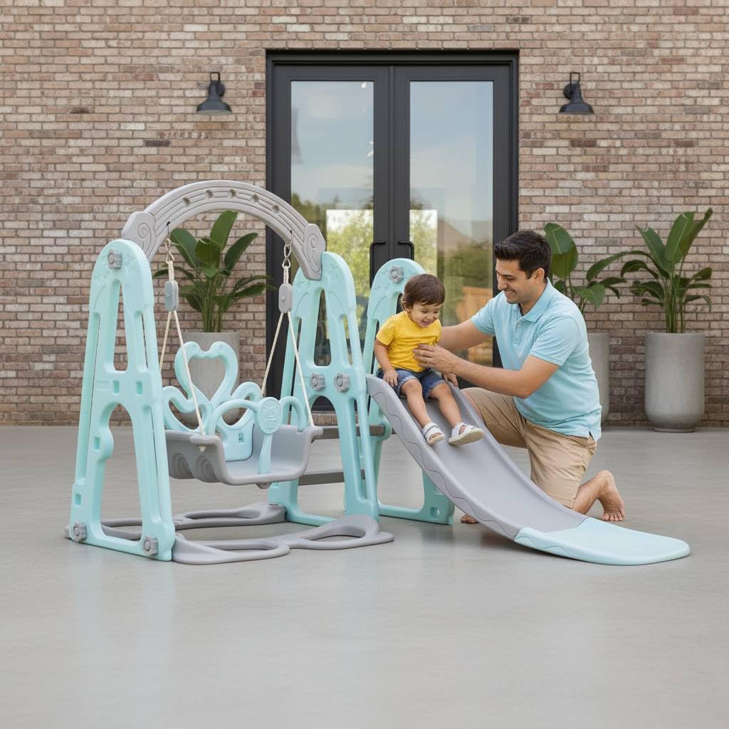 eHomeKart Slide Combo for Kids - Playgro Super Garden Slider Combo - for Boys and Girls - Perfect for Home/Indoor or Outdoor - 155 X 119 X 104 cm