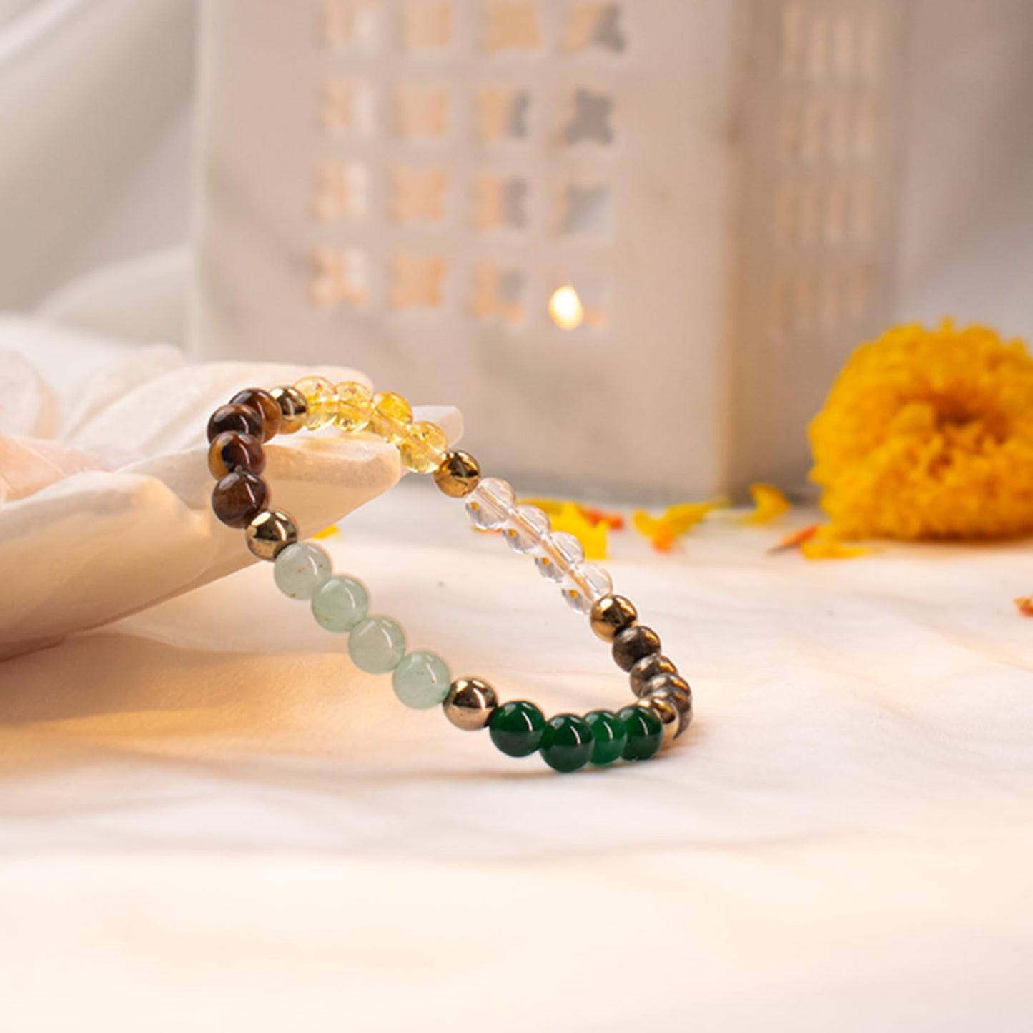 Astrotalk Dhan Yog Bracelet | Attracts Wealth & Financial Prosperity | Pyrite, Citrine, & Aventurine bracelet | Astrology Dhanyog Bracelet for Men & Women | Certificate of Authenticity