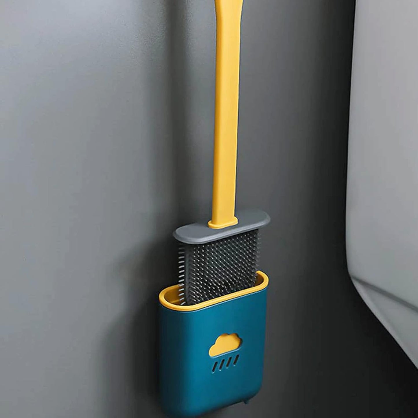 Silicone Toilet Brush with Holder (Without Box) - Springkart 