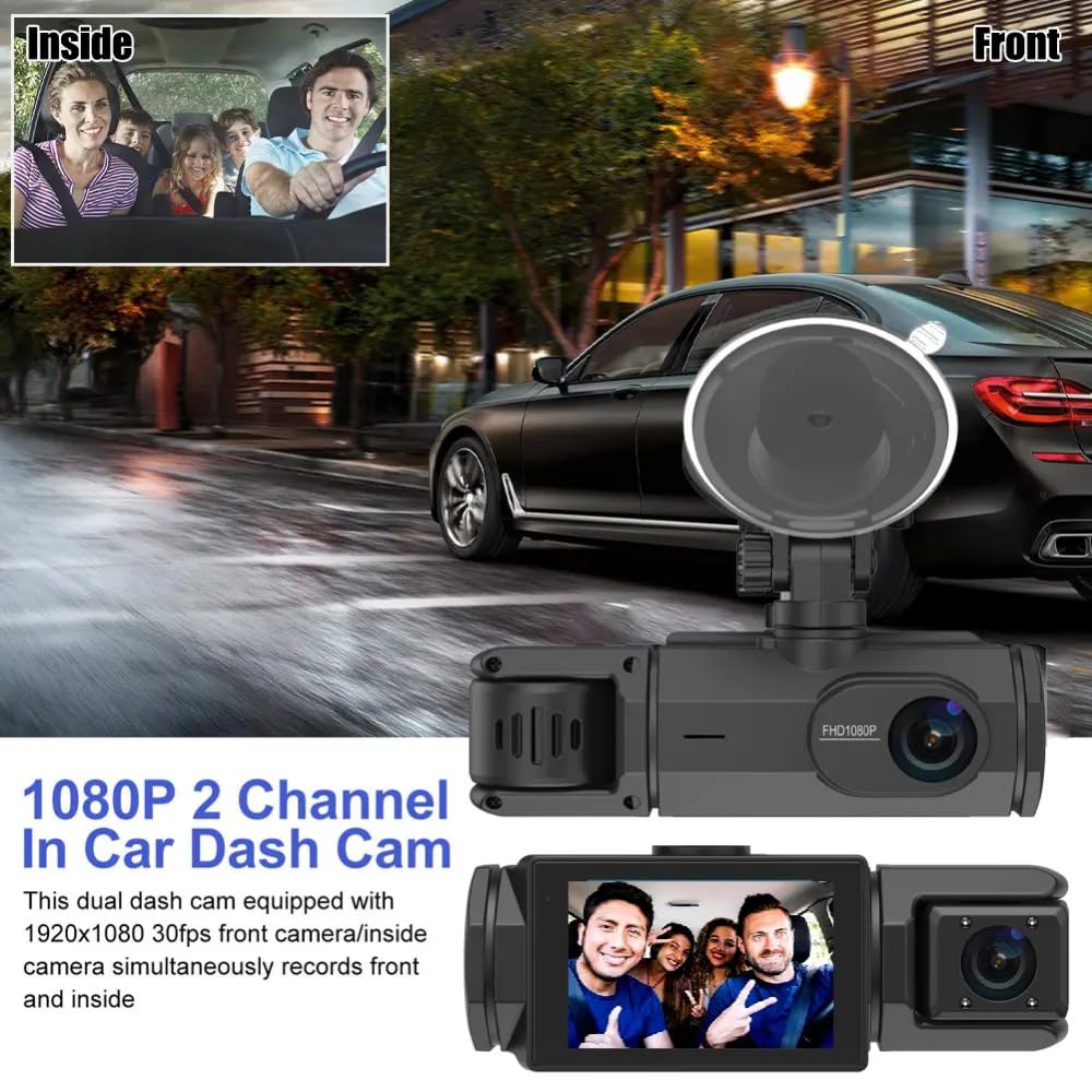 Maizic Smarthome Triplex 4K 3 Channel Dash Cam WiFi Built-in G-Sensor, 1296P+1080P+1080P Front and Rear Inside Loop Recording, Triple Car Dash Camera, IR Night View, 24H Parking Monitor