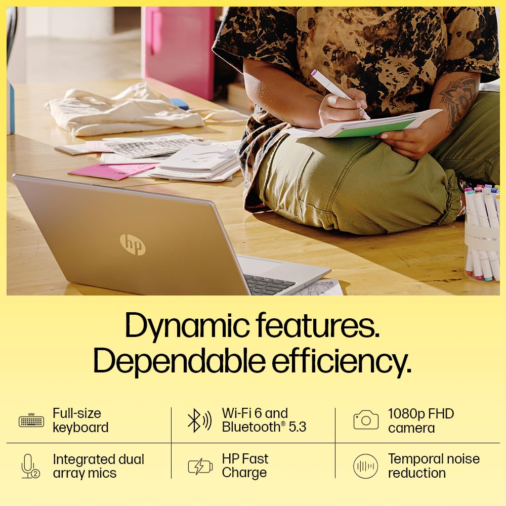 HP 15, AMD Ryzen 3 7320U (8GB LPDDR5, 512GB SSD) FHD, Anti-Glare, Micro-Edge, 15.6"/39.6cm, Win 11, Office 21, Silver, 1.59kg, fc0154AU, AMD Radeon Graphics, 1080p FHD Camera Laptop