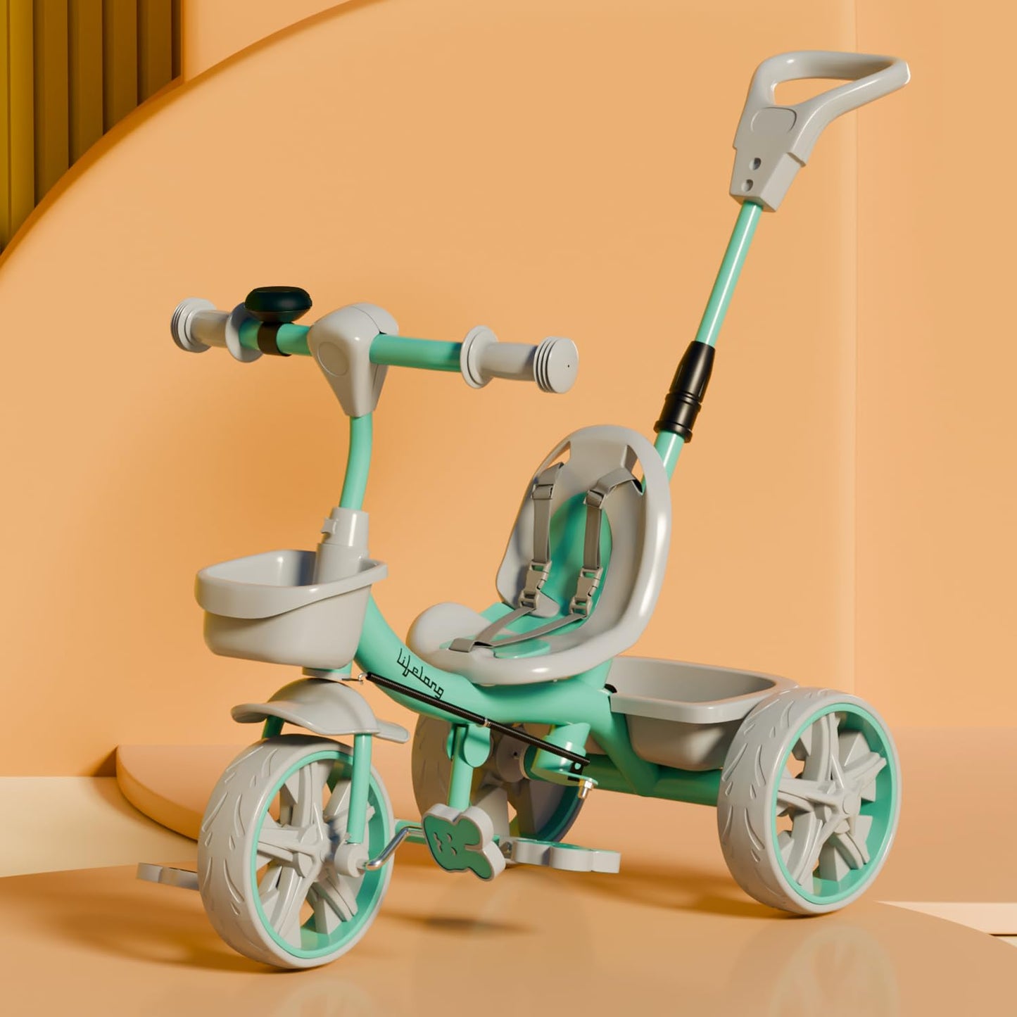 Lifelong Trike Cycle for Kids Cycle 2-5 Years - Tricycles for Boy & Girl - Baby Cycle - Bicycle for Kids - Bike with 3 EVA Wheels, Bell & Basket -Durable Tricycle with Parental Control - Springkart 