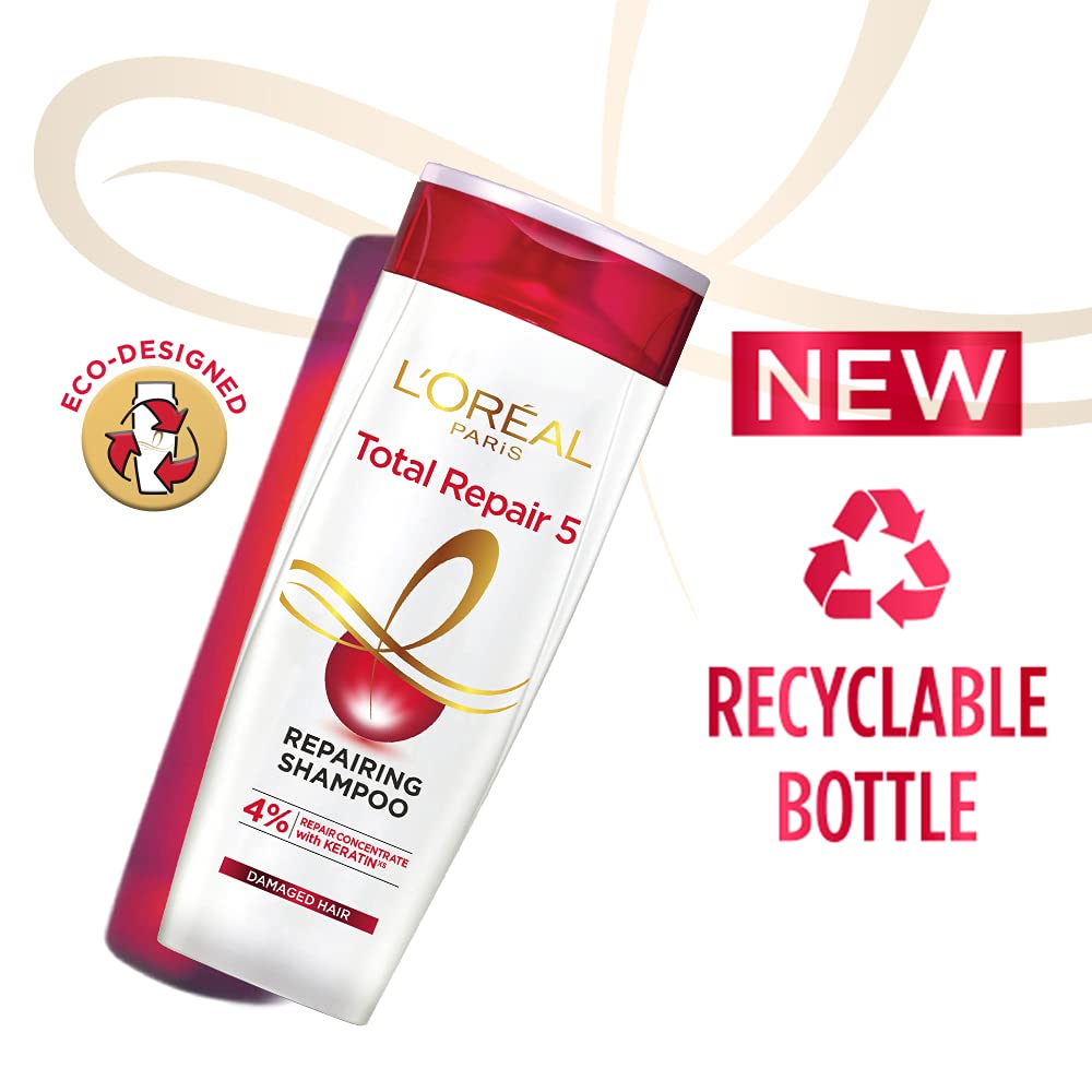 L'Oreal Paris Total Repair 5 Shampoo, 640ml (With 10% Extra) - Springkart 