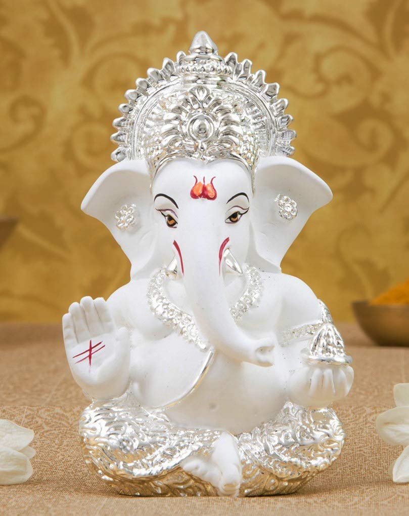 Gold Art India Mango Terracotta Finish Ganesha for Car Dashboard Home Decor Gifting Diwali Birthday Festivals 3.5 x 2 Inches