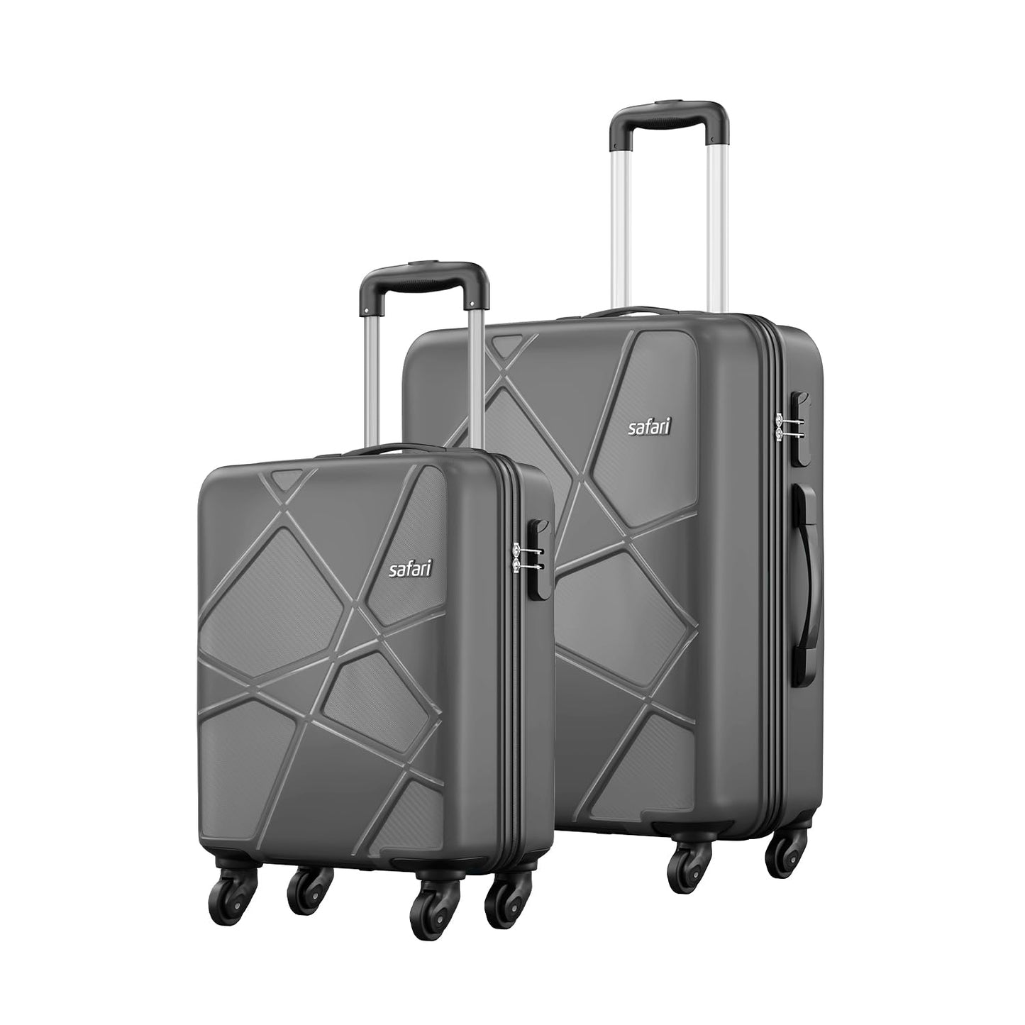 Safari Pentagon Set of 2, Cabin & Checkin Trolley Bags Hard Case Polypropylene 4 Wheels 360 Degree Wheeling System Luggage, Travel Bags, Suitcase for Travel, Trolley Bags for Travel, Dusk Green