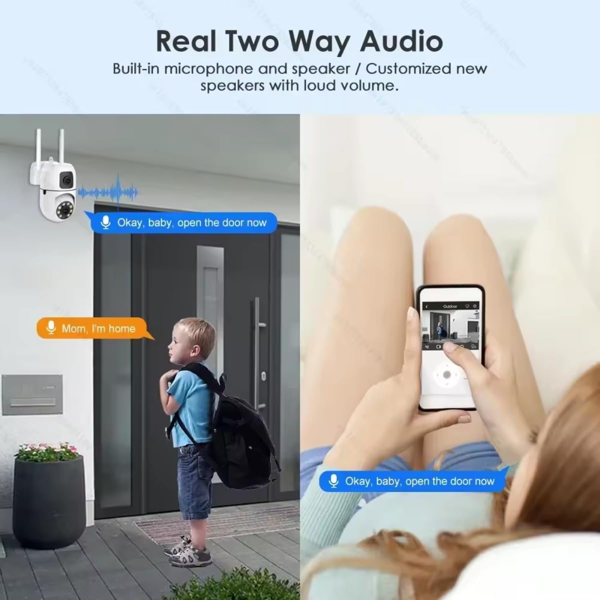 Maizic Smarthome Dual Lens 5+5 MP WiFi Security Camera Pack (2-Pack) – Indoor/Outdoor Wireless Home Surveillance, Night-Vision, Motion & Sound Detection, Two-Way Audio, Cloud & Micro-SD