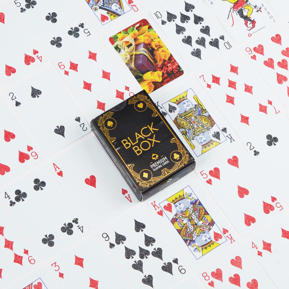 Black Box Premium Plastic Kid Black Box Playing Card Game (Set of 2),Waterproof, Bridge Size
