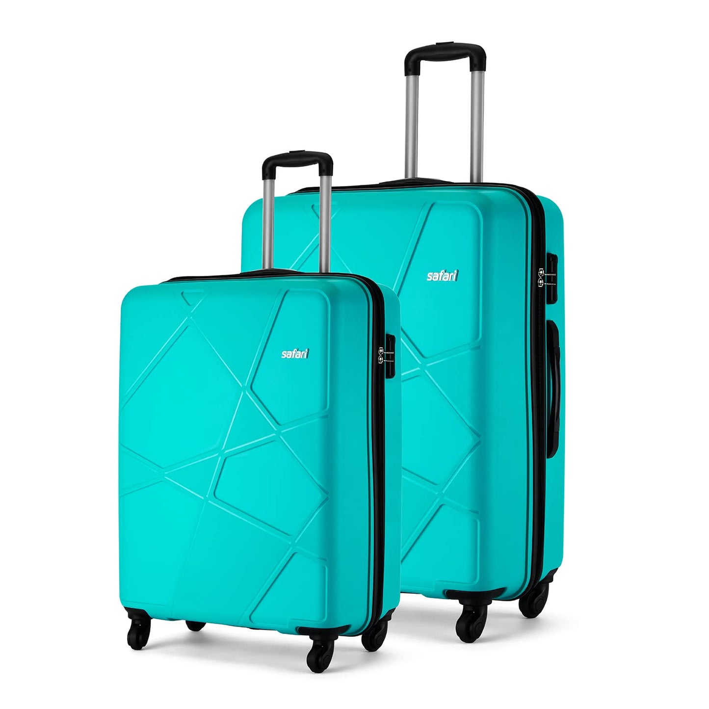 Safari Pentagon Set of 2, Cabin & Checkin Trolley Bags Hard Case Polypropylene 4 Wheels 360 Degree Wheeling System Luggage, Travel Bags, Suitcase for Travel, Trolley Bags for Travel, Dusk Green