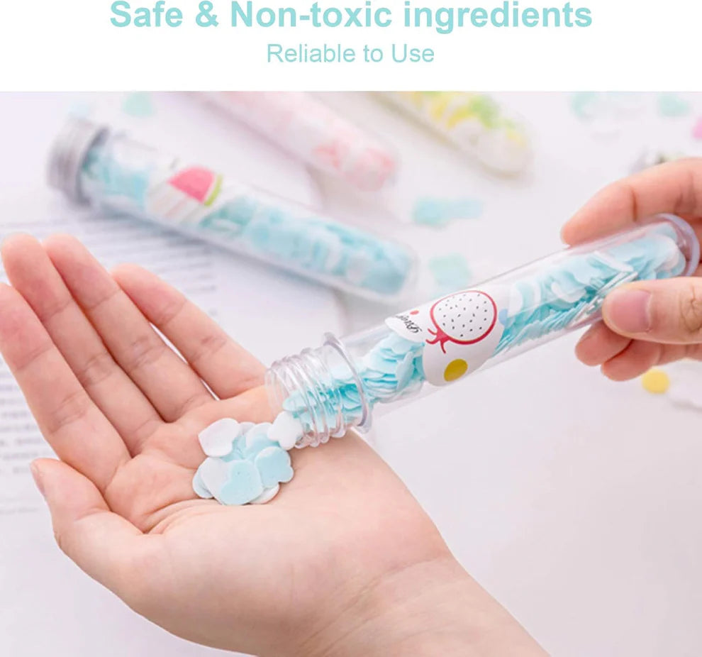 2 Pcs Portable Disposable Paper Soap Round Heart-shaped Mini Slice Sheets for Outdoor Washing Cleaning Hand Travel Camping Hiking (Random Color) - Springkart 