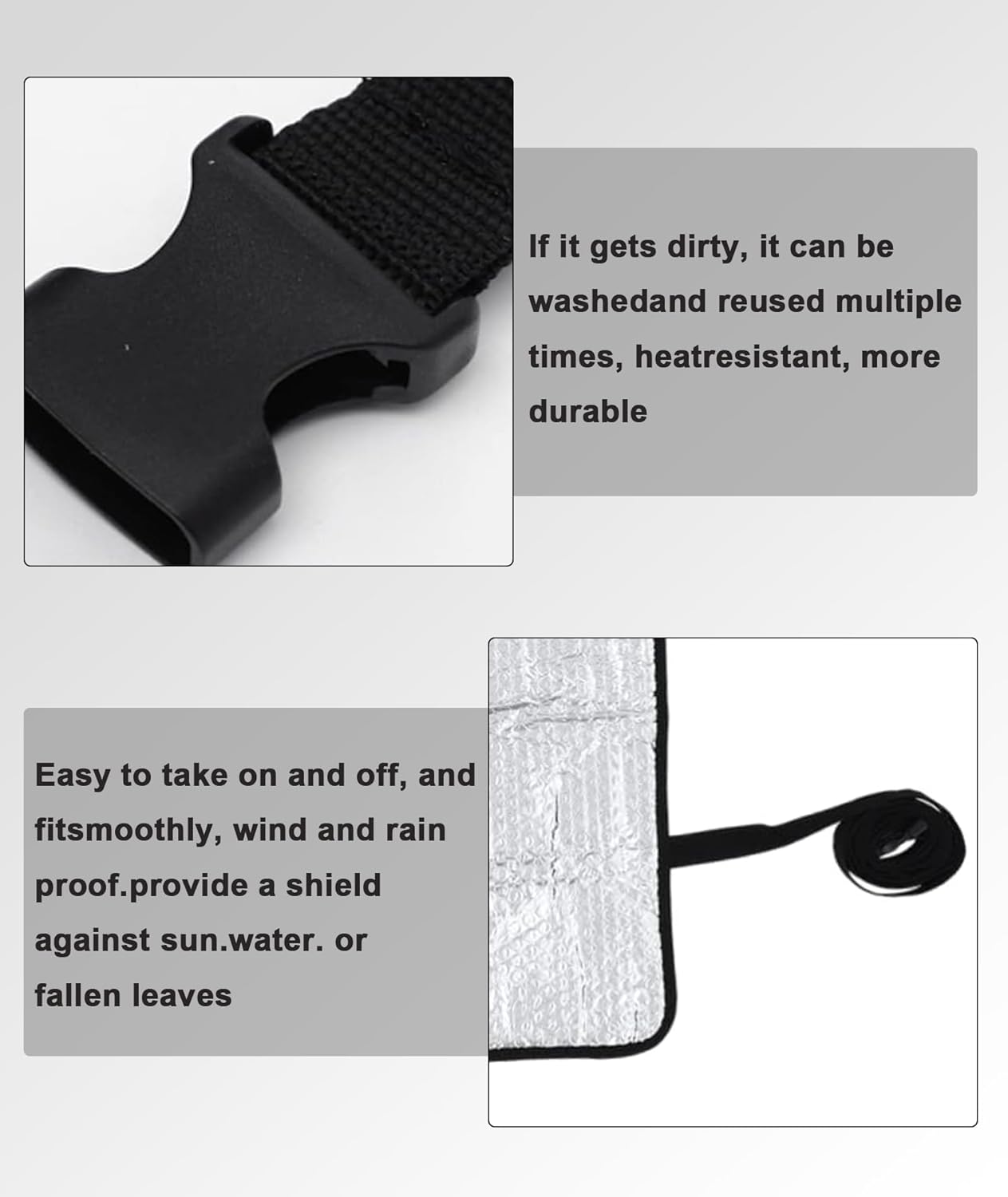 AC Outdoor Unit Protector Cover - Waterproof Dustproof Heat Insulation With Adjustable Buckle Hooks