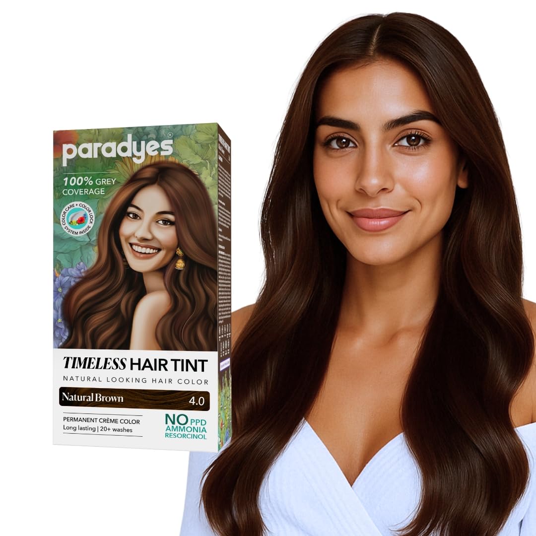 Paradyes Black Cherry Timeless Hair Tint, Permanent Crème Hair Colour for Natural-Looking Results, Complete Grey Coverage, Long-Lasting Formula Free from PPD, Ammonia, & Resorcinol, 3.6 Black Cherry