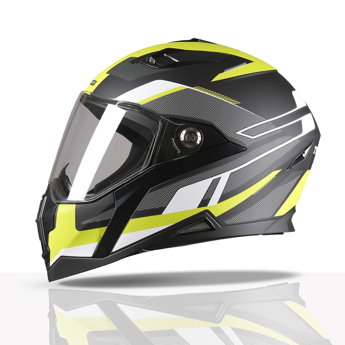 TVS Racing Anti Matter Full Face Helmet for Bike & Motorcycle Riders-DOT & ISI Certified-Lightweight ABS Shell, UV Resistant-Ventilated Comfort Liner, Quick-Release Visor & Chin Strap