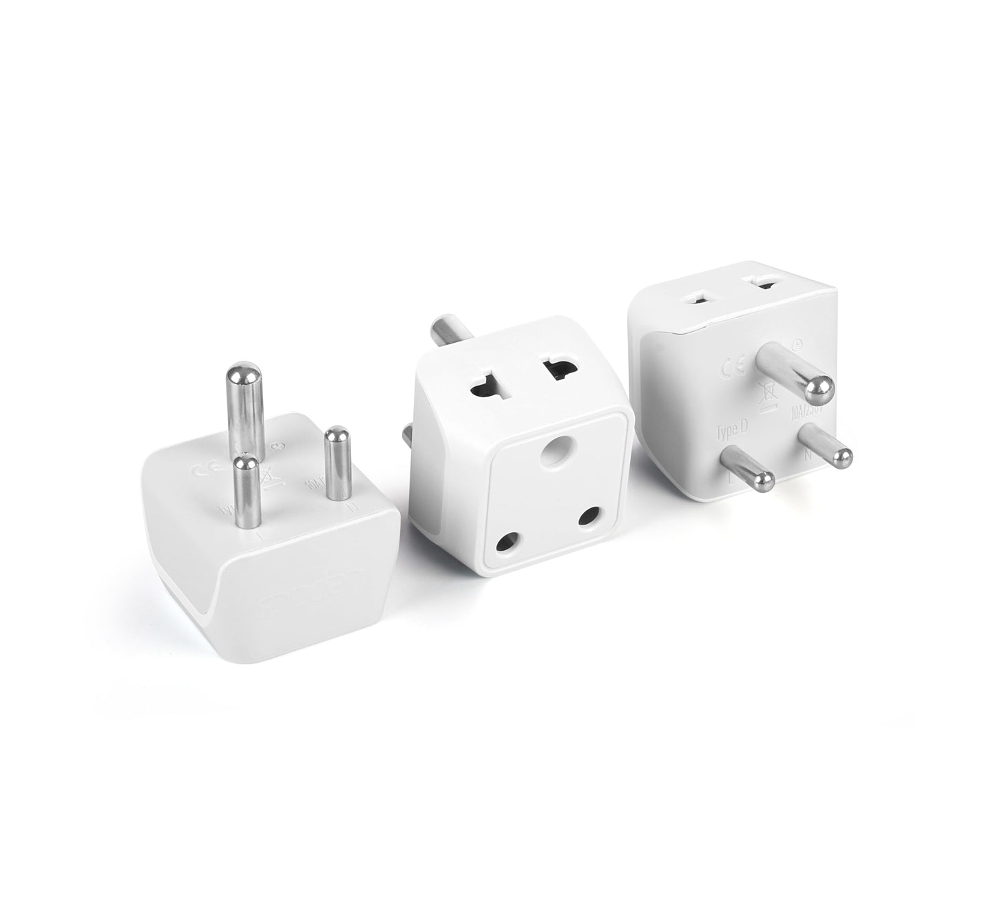 Ceptics UK Adapter for Indian Pins, India to UAE, Hong Kong, Dubai, UK Plug - Type G - Perfect for Laptop, Camera, Chargers - CE - RoHS - 3 Pack -White- Lifetime Limited Warranty