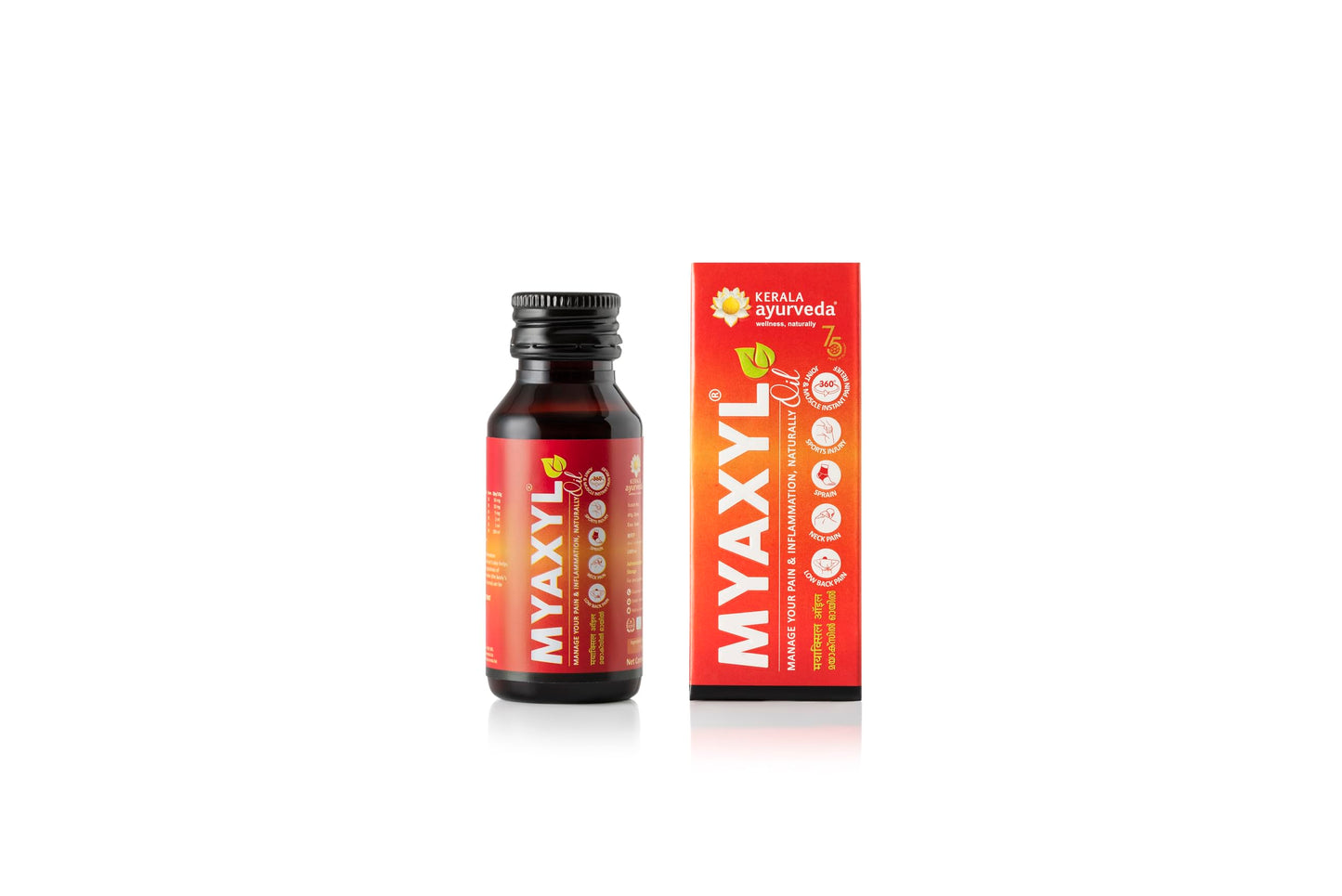 KERALA ayurveda Myaxyl Ayurvedic Pain Relief Oil 200 Ml | Powerful Dual Action Formula: Instant & Long-Term Pain Relief From Joint, Muscle & Back Pain, Sprains| Lemongrass-Eucalyptus Fragrance - Springkart 