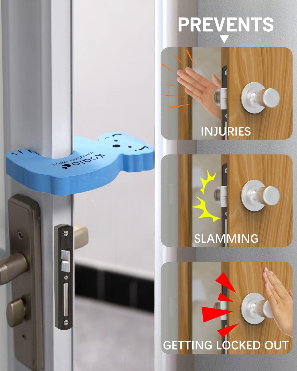 Animal Shape Door Stopper Lock Safety Guard, Kids Safety and Protection Finger Pich Door Guard, Baby Safety Cute Animal Security Door Stopper (2pc Set) - Springkart 