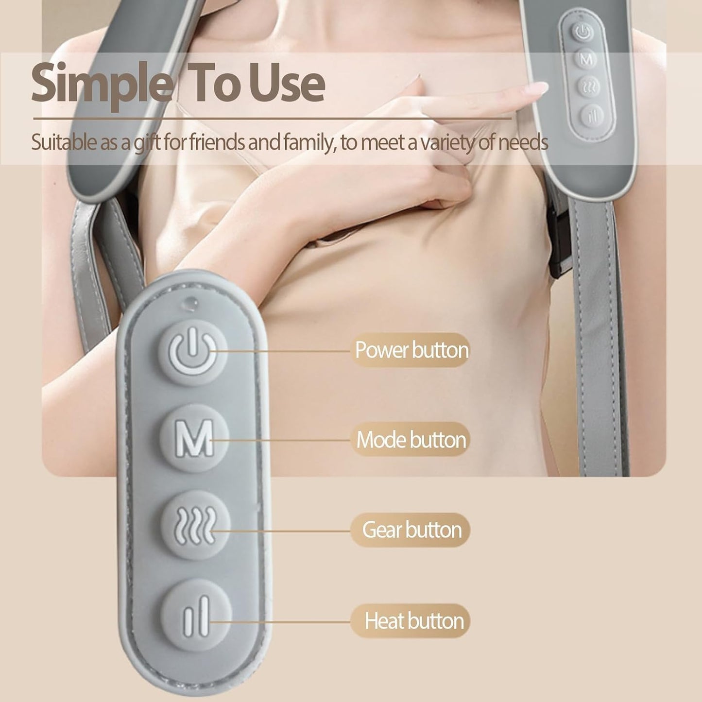 Sellastic Neck Massager for Cervical Pain Relief,Electric Deep Tissue Shiatsu with Infrared Heat Therapy 5D Kneading Massage Machine for Full Body Relax,Neck,Muscles,Back,Shoulder,Legs