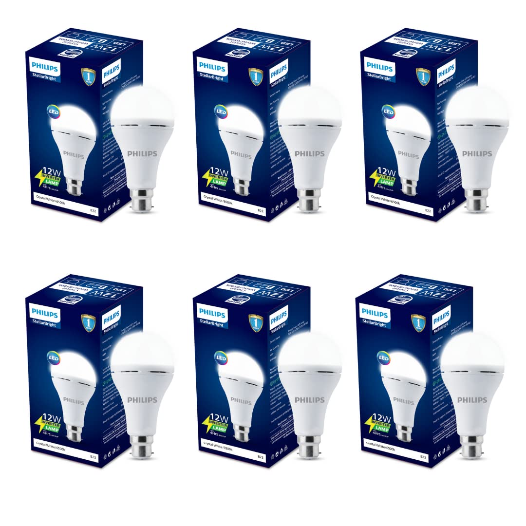 Philips 12W Emergency Bulb | Rechargeable Emergency Bulb for Power Cuts | Backup : 4hrs, Cool Day Light,Pack of 1