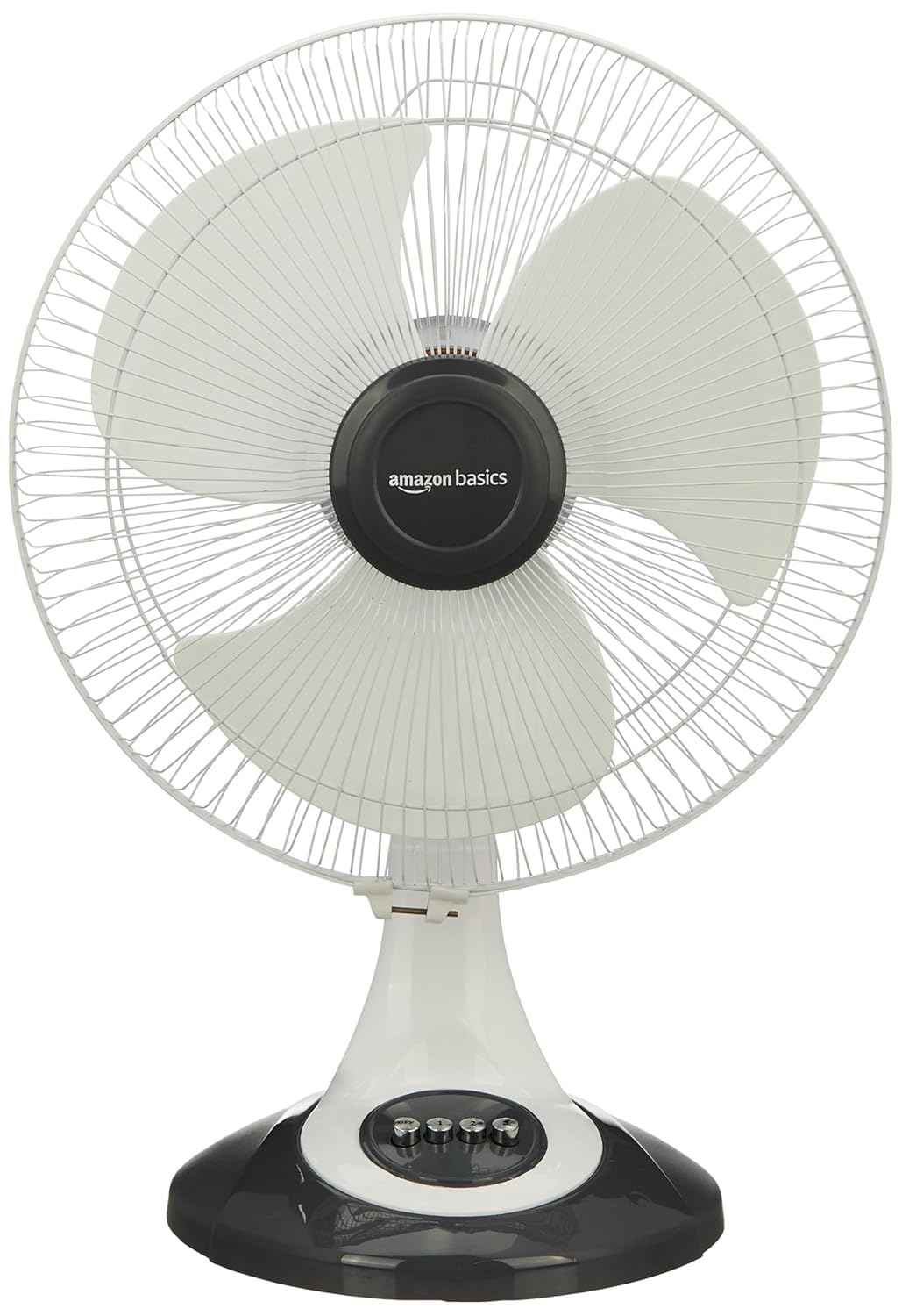 amazon basics High-Speed Oscillating Pedestal Fan I 3 Adjustable Fan Speeds | Rust Resistant Body, Adjustable Length | RPM 2200 | 400mm Sweep Length (White)
