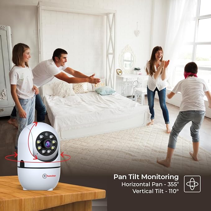 Trueview 2MP Smart CCTV Wi-fi Home Security Camera with Pan Tilt 360° View, 2 Way Talk, Cloud Monitor, Motion Detect, Supports SD Card Up to 256 GB, Night Vision (2MP Robot ATC - Pack of 2)