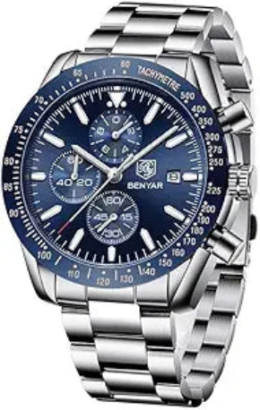 BENYAR Men's Luxury Chronograph Watch – Business, Casual | Quartz Movement with Date Display | Stylish Wristwatch | Gift for Men