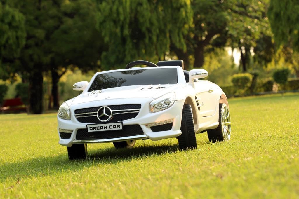 Kids MERC Battery car for Kids | Battery Operated Jeep for 1 to 7 Year | Electric Ride on-Dual Control Mode, Swing Function, Led Lights, with Seat Belts | (White)