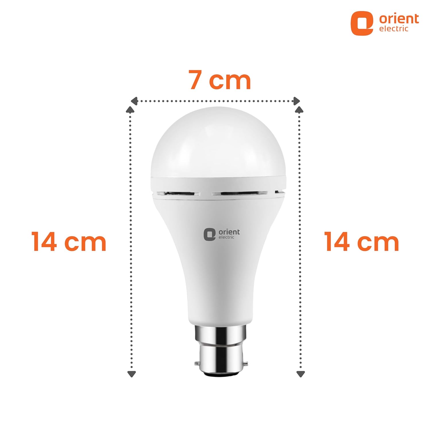 Orient Electric 12W Rechargeable Emergency LED bulb| Inverter Bulb for home with 2 hours battery backup| Up to 4 kV surge protection| 6500K, Cool White, B22d base| Over charging Protection| Pack of 1