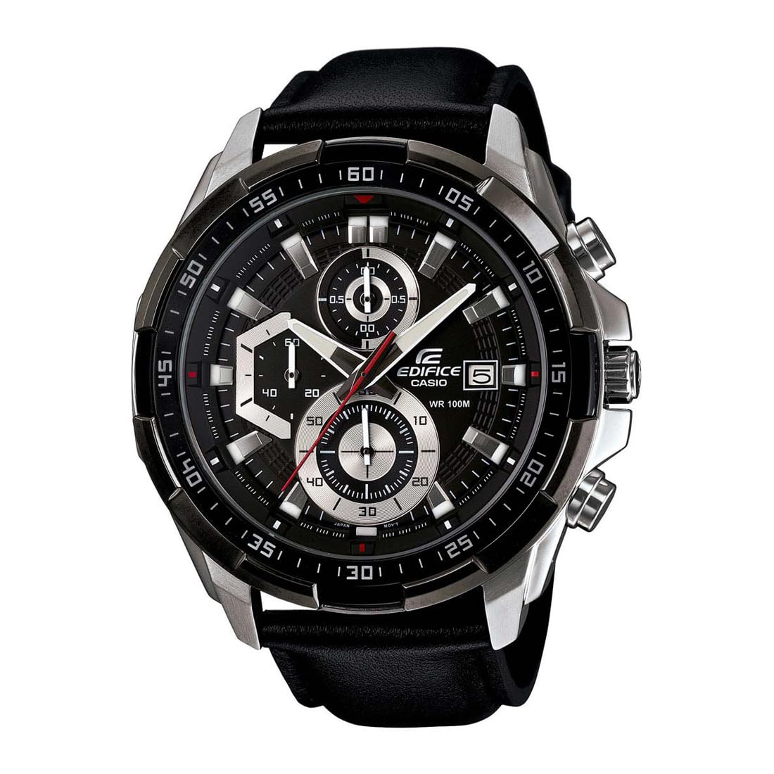Casio Edifice EFR-539D-1AVUDF Analog Black Dial Men Watch Silver Metal Strap (EX191)