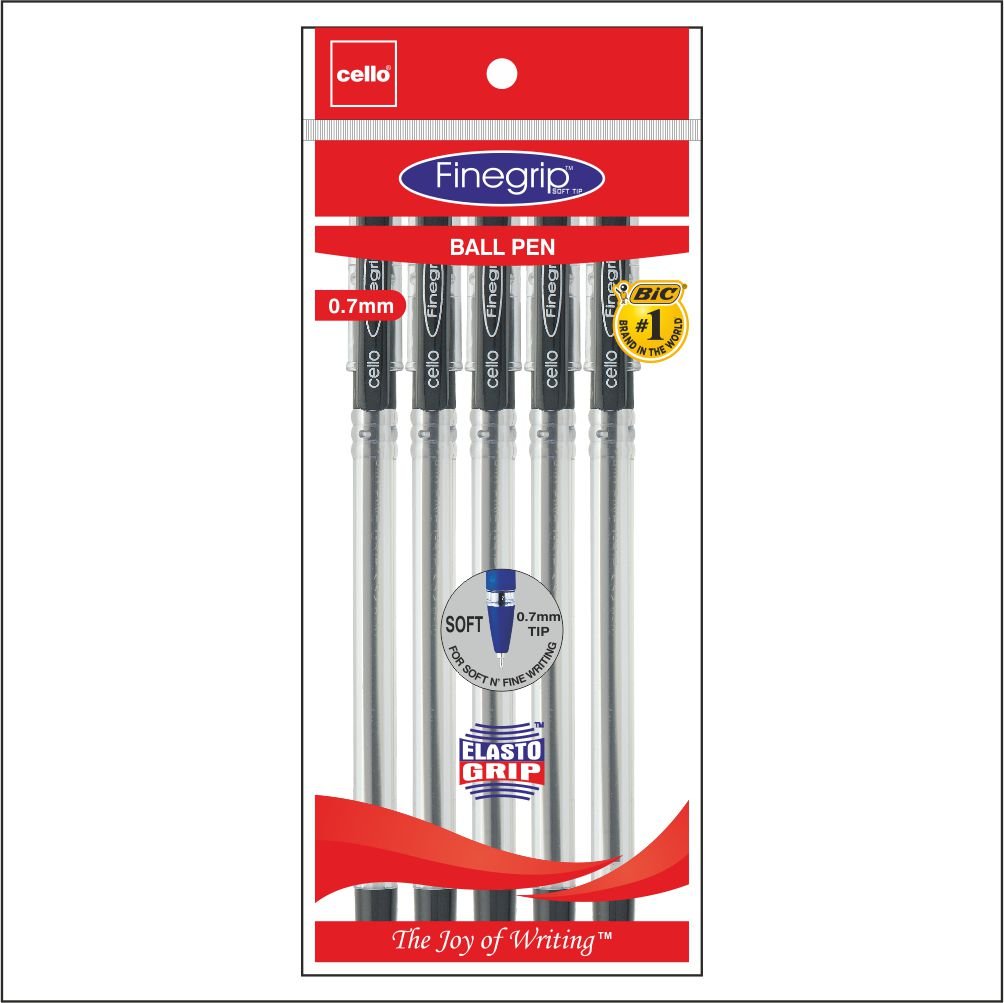Cello Finegrip Ball Pen | Blue Ball Pens | Jar of 25 Units | Best Ball Pens for Smooth Writing | Ball Point Pen Set | Pens for Students and Professionals Stationery - Springkart 