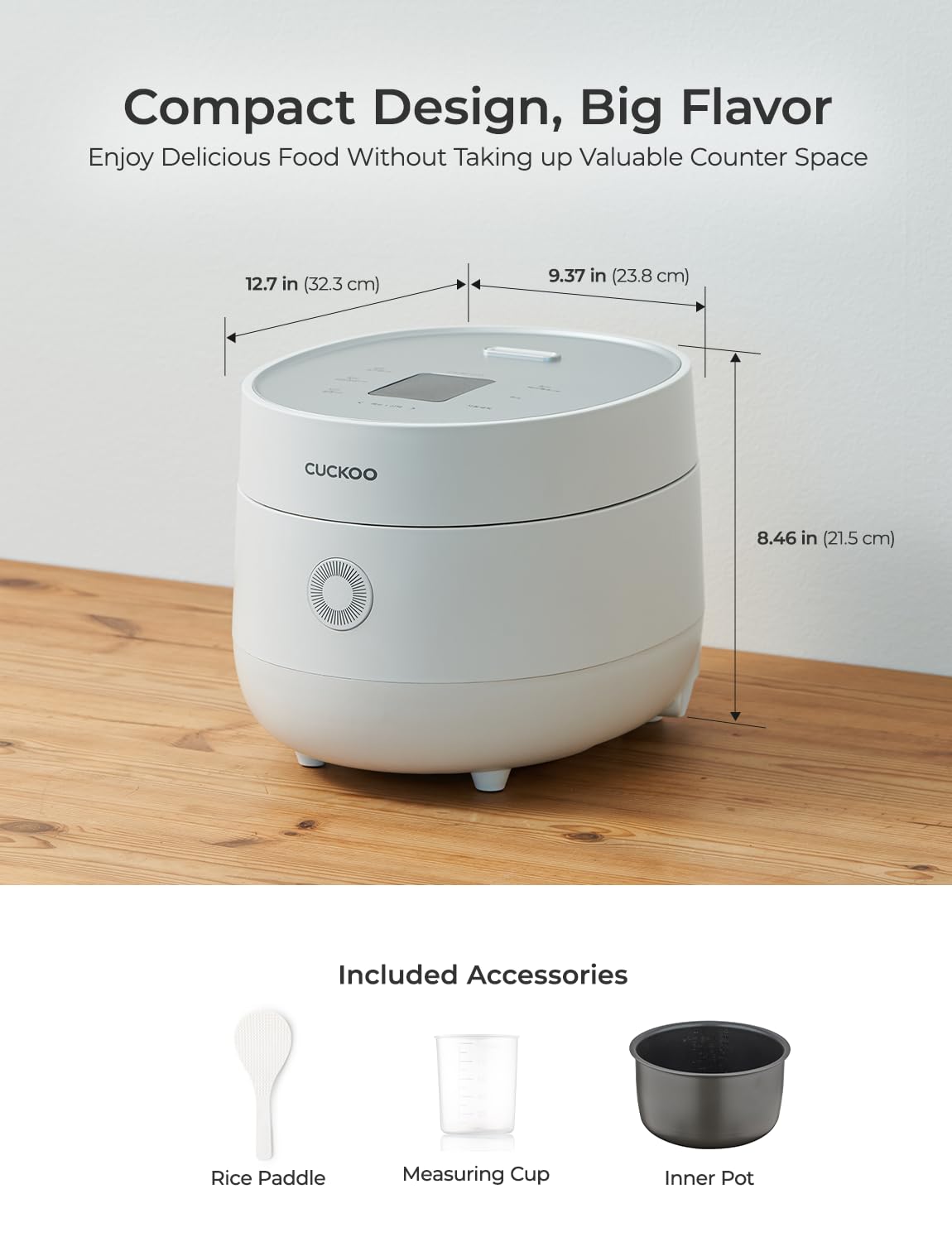 CUCKOO Multifunctional Electric Rice Cooker | 2 Litres Premium Non-Stick Pot | 6 Cups or 650 Grams Raw Rice Cooking Serves 2-6 People | 580 Watt Multi Cooker With 13 Menu Presets & Auto Clean Feature (White)