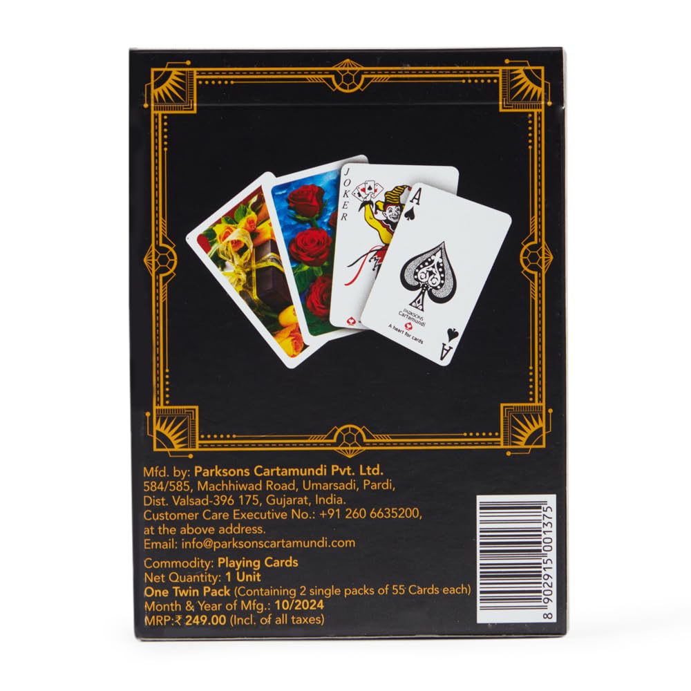 Black Box Premium Plastic Kid Black Box Playing Card Game (Set of 2),Waterproof, Bridge Size