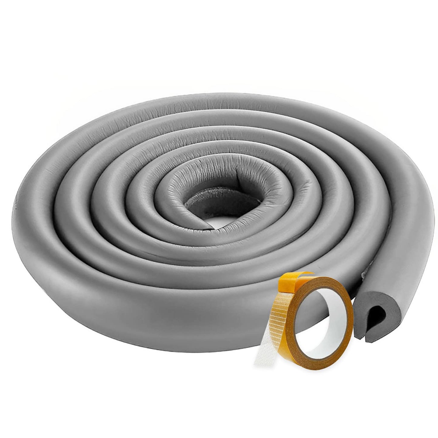 SYGA Baby Safety Strip Furniture Edge Guard Cushion Corner Cover 2 Meter 6.5 feet Tape Infant Bump Protector (Grey) - Springkart 
