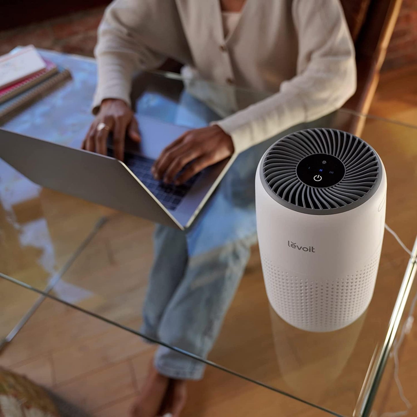 LEVOIT Core Mini Air Purifier For Coverage Area 183 Sq Ft, H13 Truehepa Filter, Remove 99.97% Dust, Smoke, & Pollen, With Fragrance Sponge, (2 Years Warranty), White