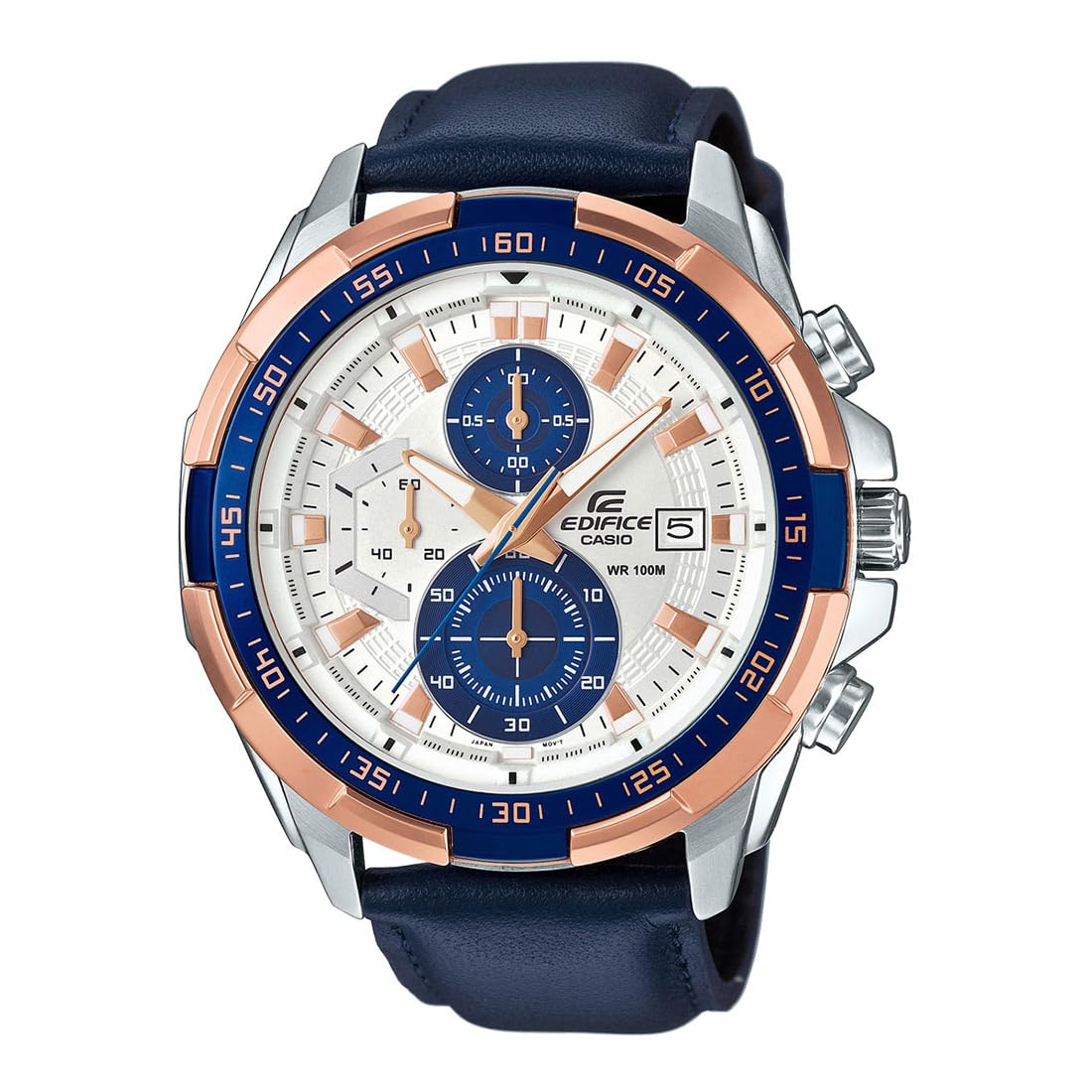 Casio Edifice EFR-539D-1AVUDF Analog Black Dial Men Watch Silver Metal Strap (EX191)