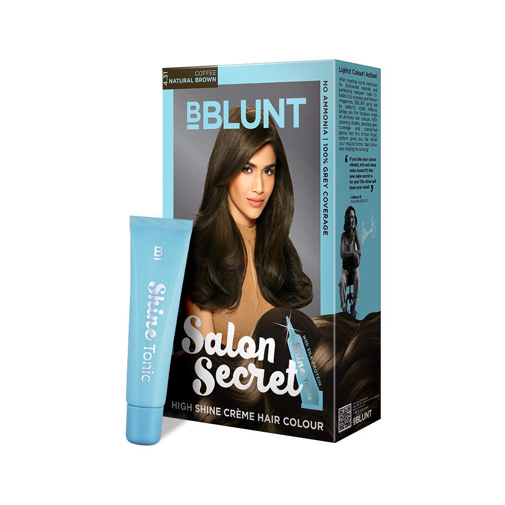 Bblunt Salon Secret High Shine Crã¨Me Hair Colour, 100G - Natural Black 1 (Pack Of 1)