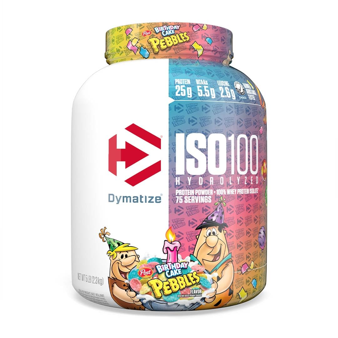 Dymatize Nutrition ISO100 Hydrolyzed Whey Protein Isolate | Fast-Digesting | Muscle Recovery Formula with Amino Acids | Low Sugar & Fat | Strawberry | 5 Lbs