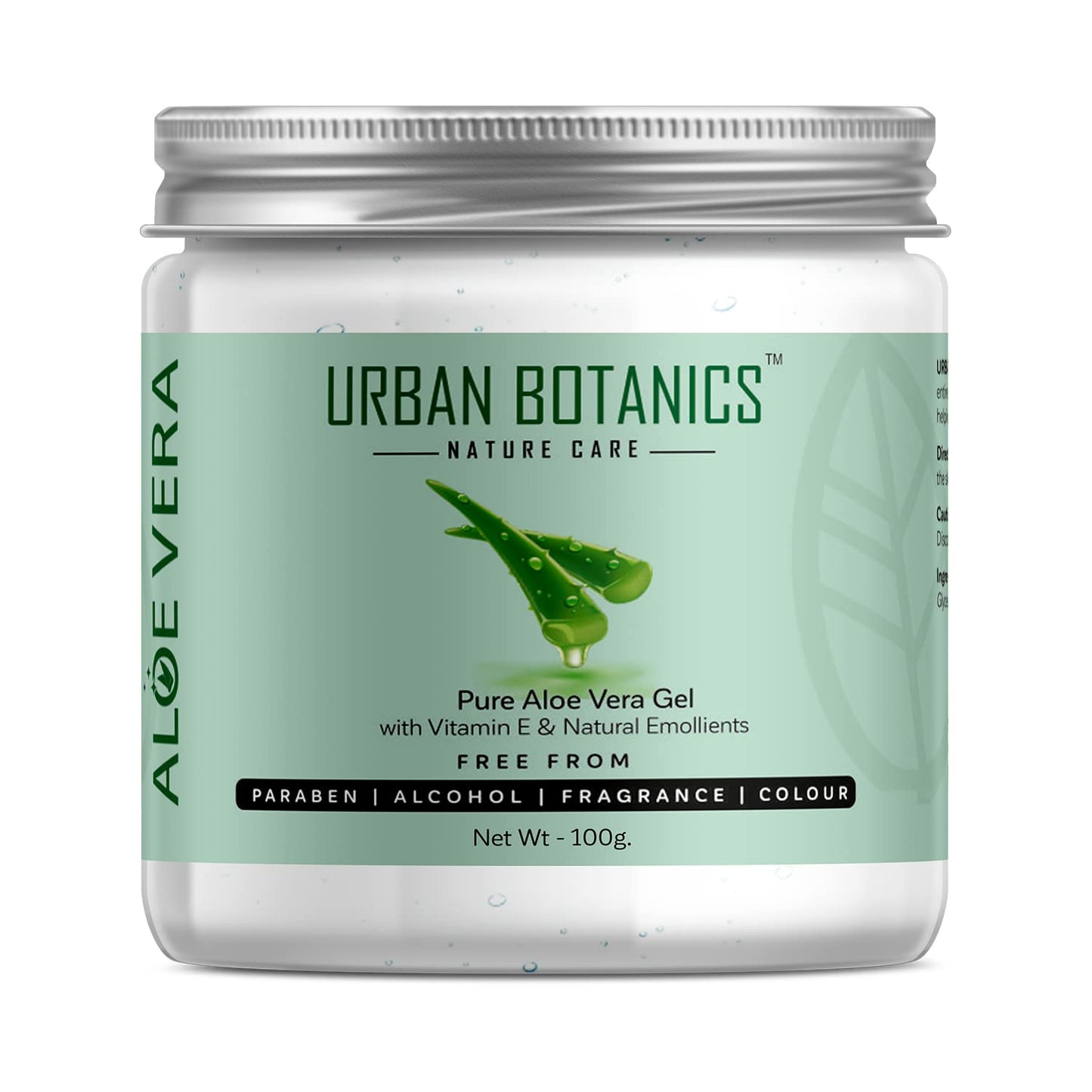 UrbanBotanics® Pure Aloe Vera Skin/Hair Gel With Vitamin E & Natural Emollients (Paraben Free), 200g - Springkart 