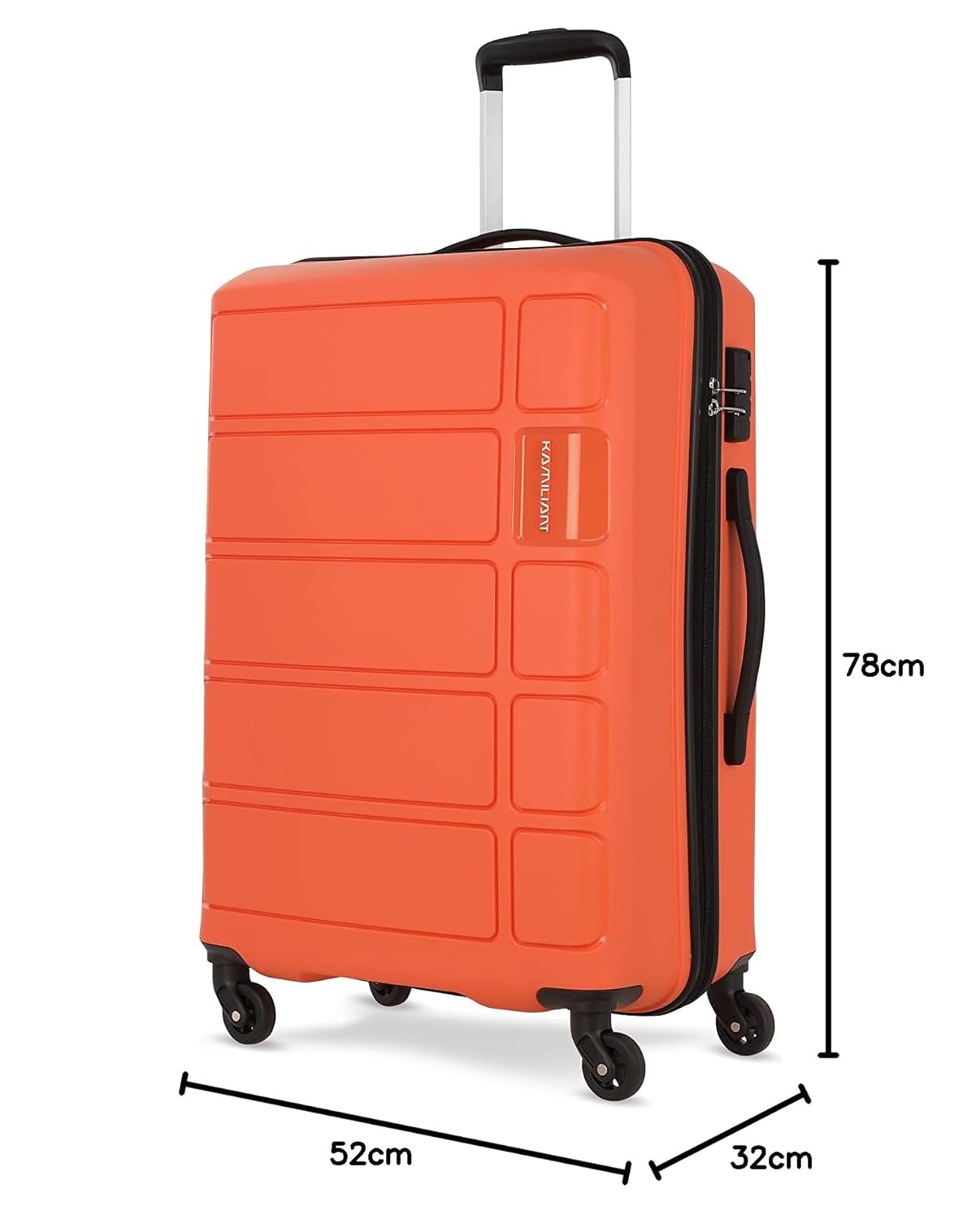 Kamiliant American Tourister Polypropylene Kam Harrier Sp78Cm Orange Spinner Suitcase, Medium