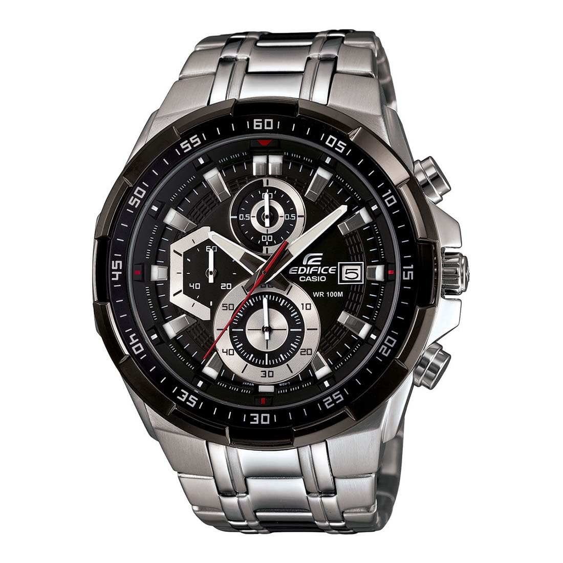 Casio Edifice EFR-539D-1AVUDF Analog Black Dial Men Watch Silver Metal Strap (EX191)