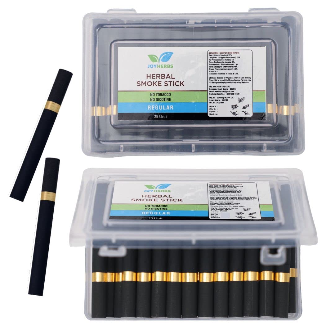 Herbals Regular Flavour Cigarette, Tobacco and Nicotine Free Herbal Smoke Sticks - 1 Packet (25 Sticks)