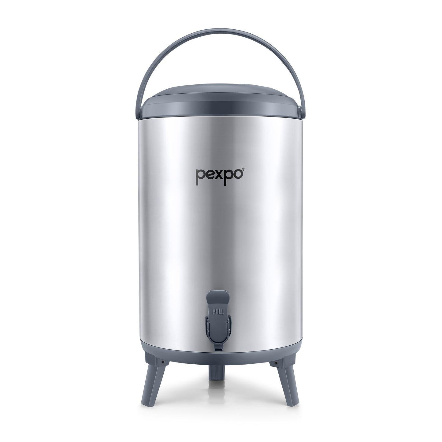 Pexpo Superio 8 Stainless Steel Insulated Camper/Water Jug | Sturdy Base | Water Dispenser | BPA Free | for Home, Kitchen, Picnic, Outdoor (8 liters, Silver)