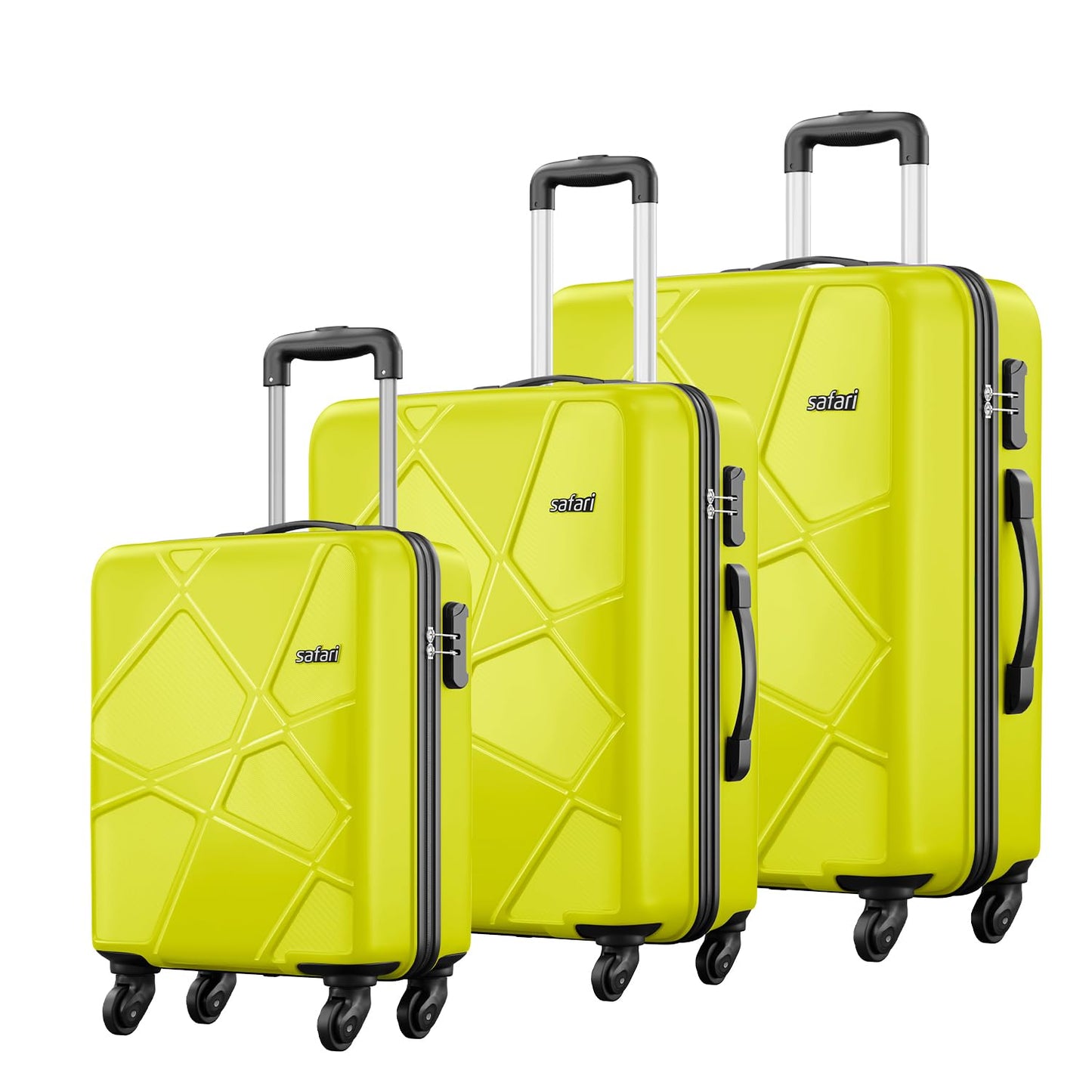 Safari Pentagon Set of 2, Cabin & Checkin Trolley Bags Hard Case Polypropylene 4 Wheels 360 Degree Wheeling System Luggage, Travel Bags, Suitcase for Travel, Trolley Bags for Travel, Dusk Green