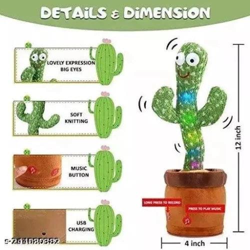 Techywynz NEW Dancing Cactus Toy, Talking BEST GIFT+Singing+Dancing+Recording+LED (Dancing Cactus) BEST GIFT - Springkart 