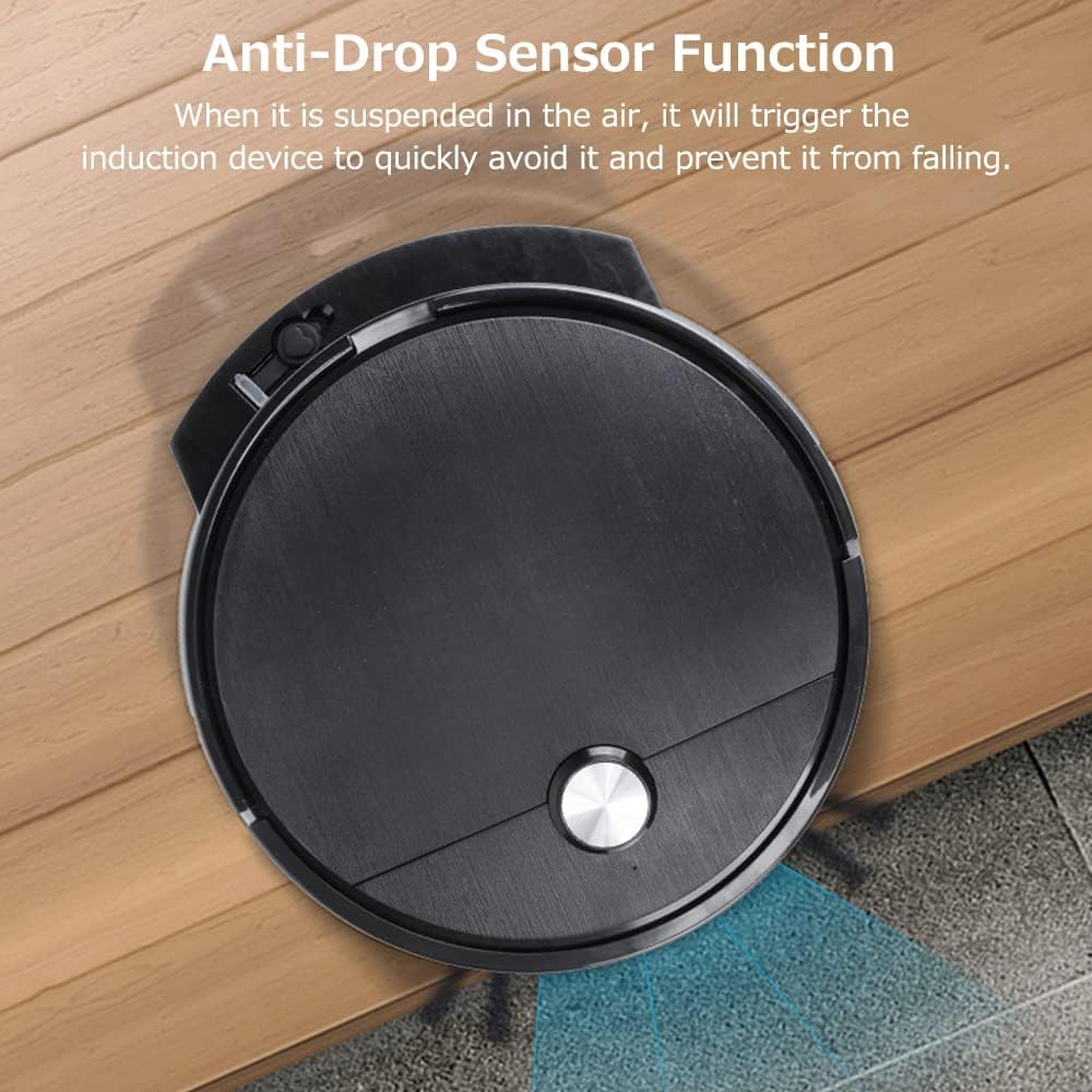 AlL-In-oNe fLoOr cLeAnInG RoBoT, pOwErFuL SuCtIoN & DuAl sIdE BrUsHeS, fOr hArDwOoD AnD TiLe – bLaCk