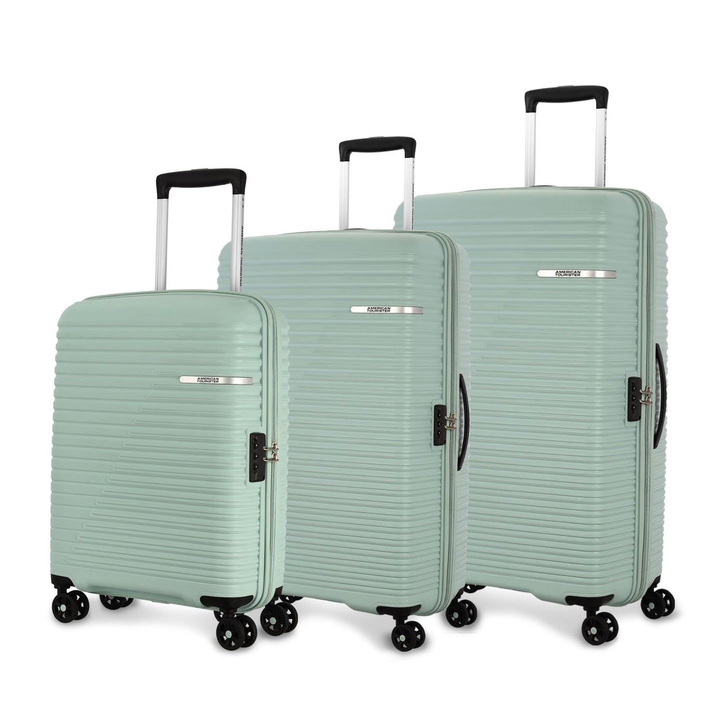 American Tourister Liftoff+|Medium Size Check-in Spinner Trolley Bag (67 cm) for Travel|360° 8 Wheel Travel Luggage|Hard Case Polypropylene (PP) Suitcase|Mounted TSA Lock|Seafoam Blue