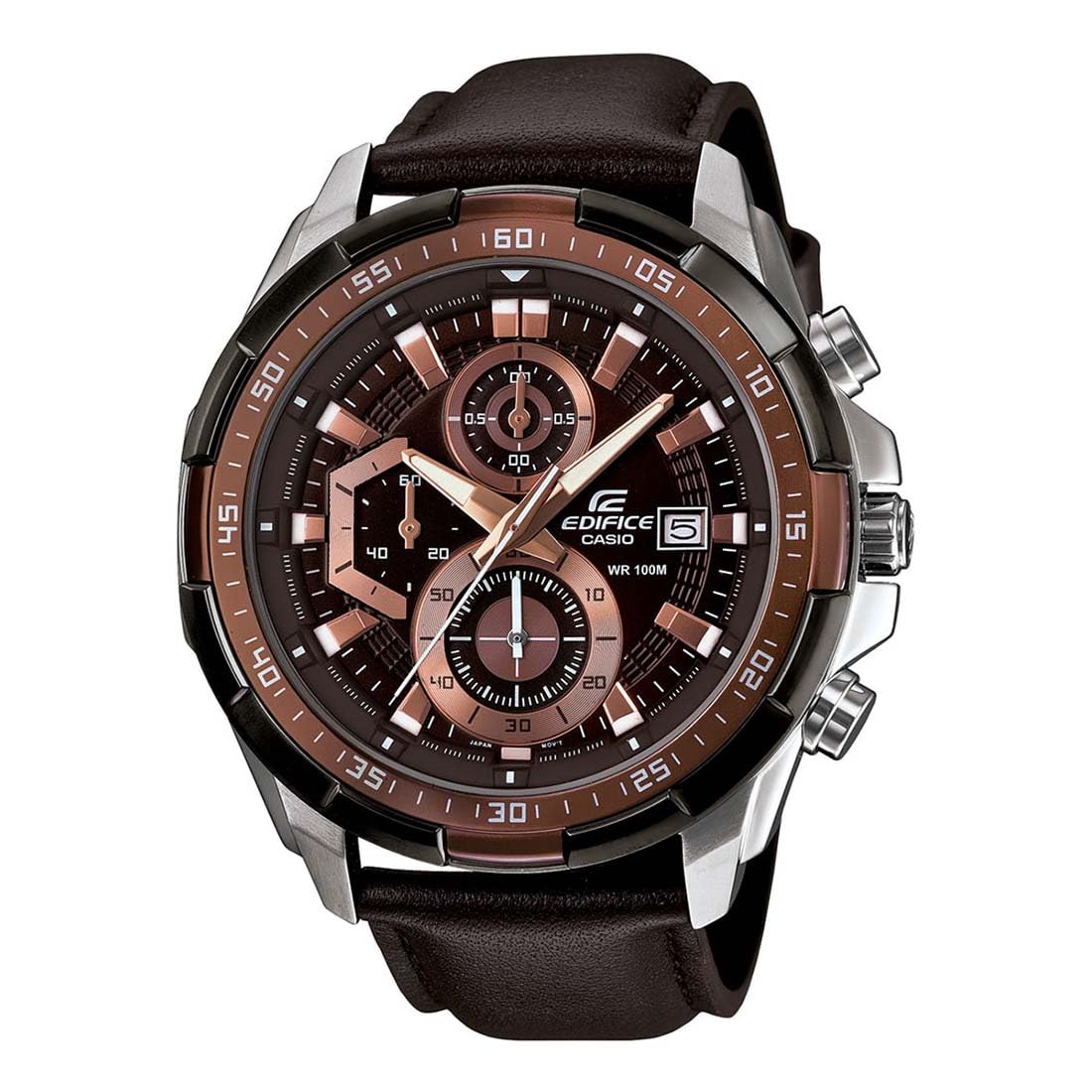 Casio Edifice EFR-539D-1AVUDF Analog Black Dial Men Watch Silver Metal Strap (EX191)
