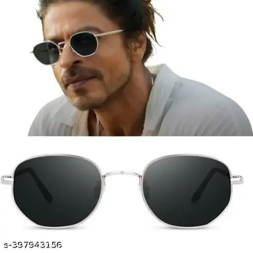 Men Silver Metal Oval , UV Protected Thug Life Sunglasses (Pack of 1) - Springkart 
