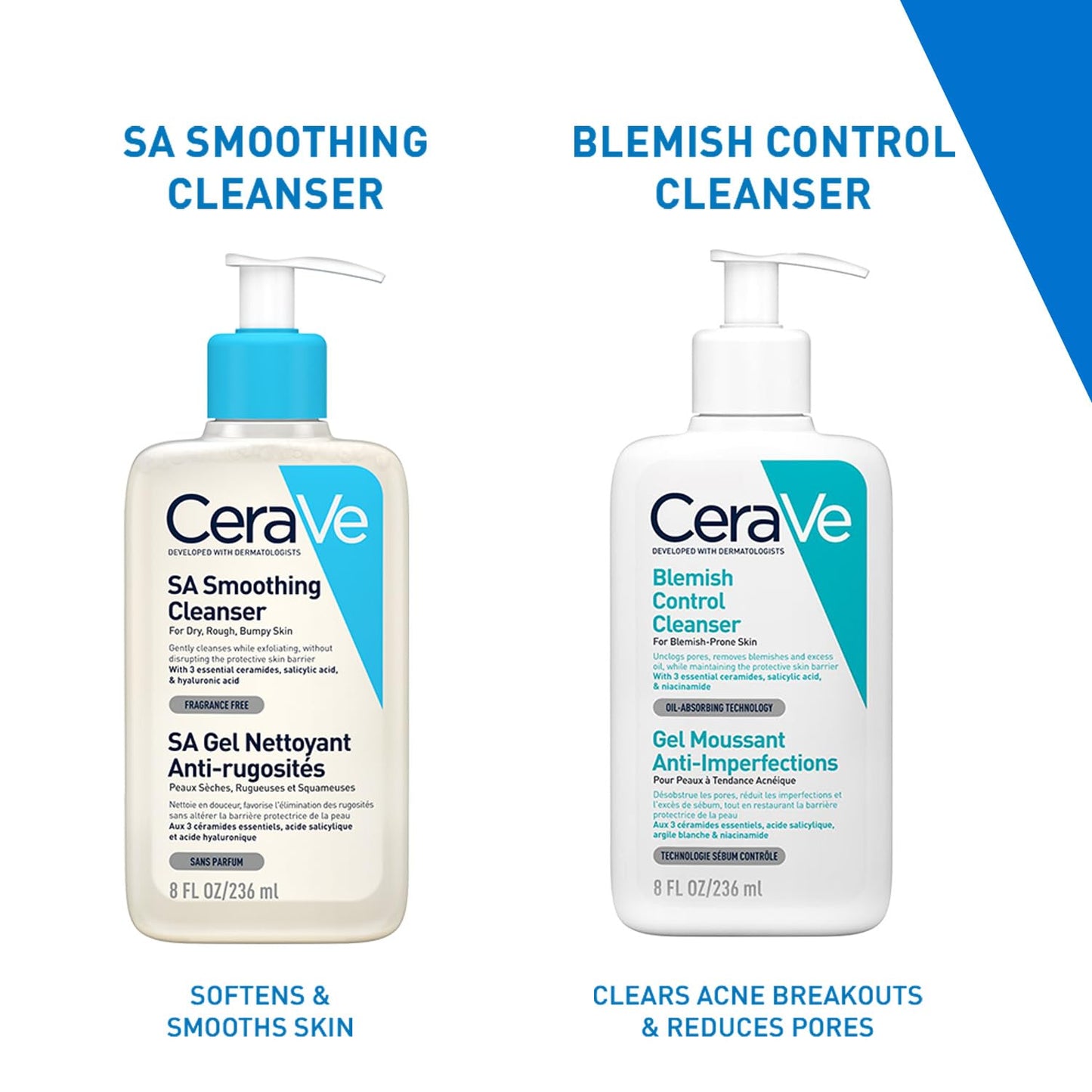 Cerave Blemish Control Cleanser with 2% Salicylic Acid & Niacinamide for Acne Prone Skin, Controls Acne & Spots, Unclog Pores & Reduces Blemishes, 236ml