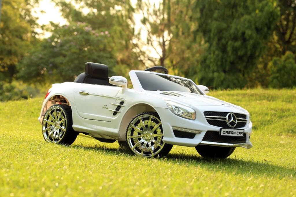 Kids MERC Battery car for Kids | Battery Operated Jeep for 1 to 7 Year | Electric Ride on-Dual Control Mode, Swing Function, Led Lights, with Seat Belts | (White)