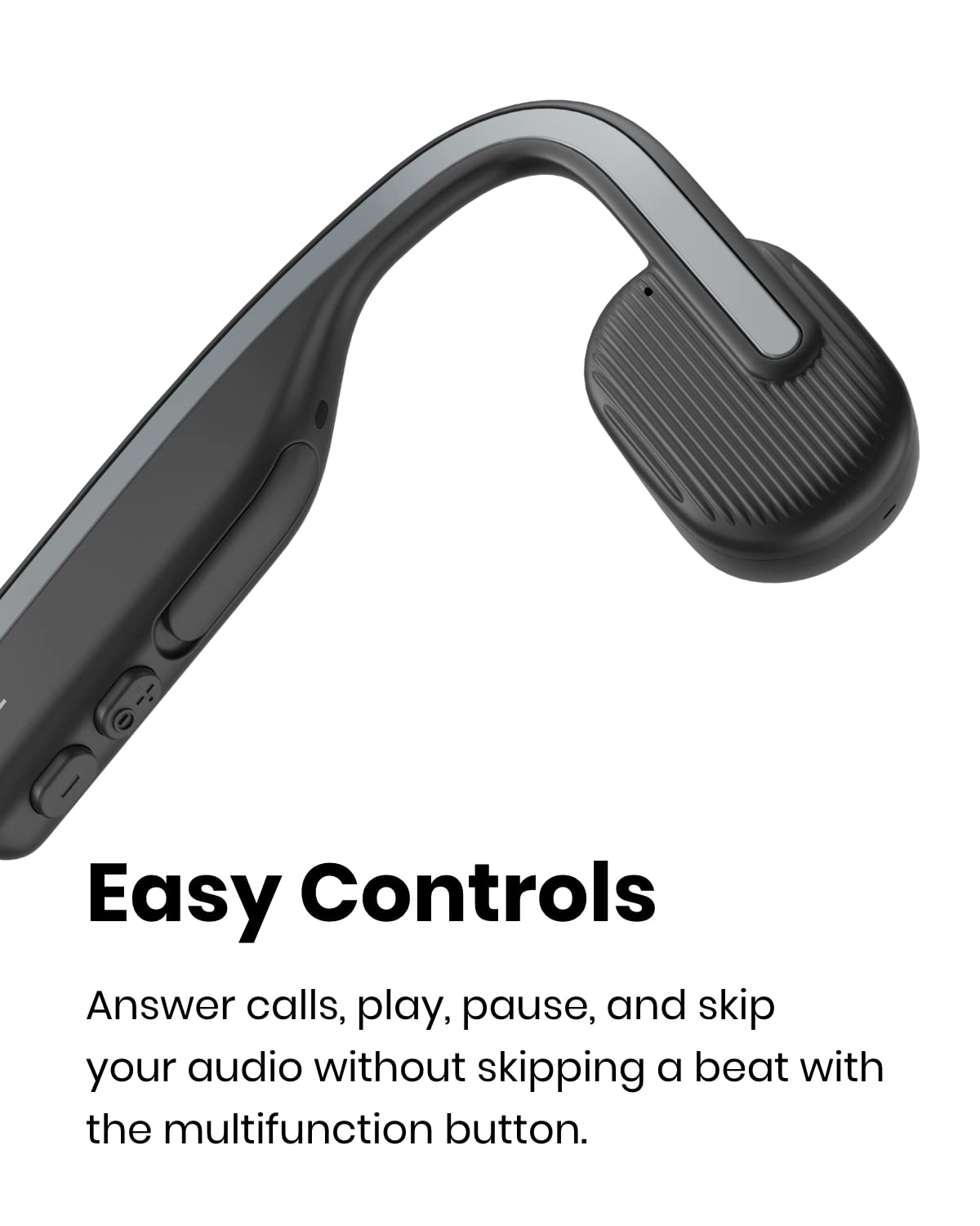 SHOKZ OpenMove Bluetooth Wireless Headphones with Mic, Bone Conduction Wireless Headset with 6H Playtime, IP55 Waterproof Sports Headphones for Running, Workout, Cycling (Slate Grey)
