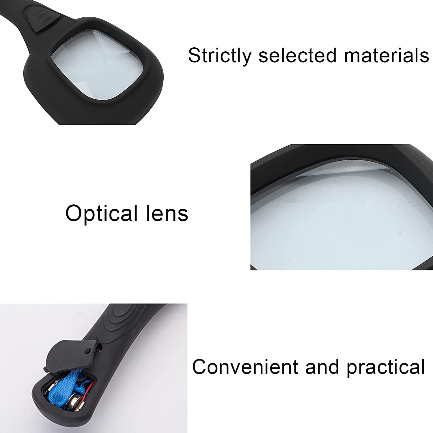Handheld Magnifying Glass 6 LED Illuminated Lighted Magnifier for Seniors Reading, Soldering, Inspection, Coins, Jewelry, Exploring - Springkart 